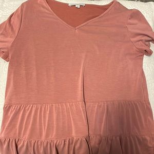 M Green Envelope salmon colored short sleeve shirt